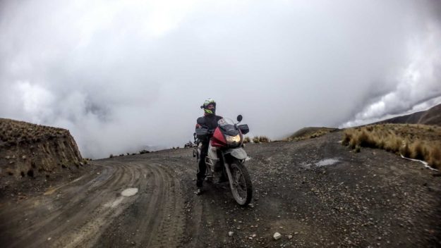 on the way to Yungas Road - The Death Road Bolivia by Motorbike