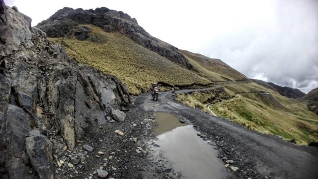 on the way to Yungas Road - The Death Road Bolivia by Motorbike