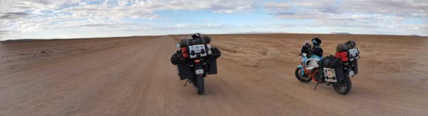 Panorama of my Bike outside of Uyuni, Bolivia
